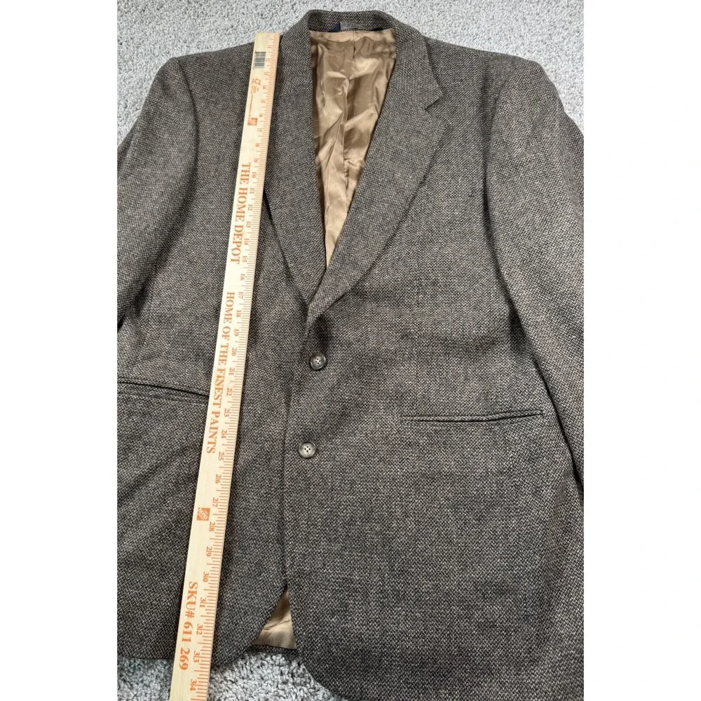 Lands End Mens Tweed Wool Lambswool Blazer Jacket Sport Coat 43‎ Long